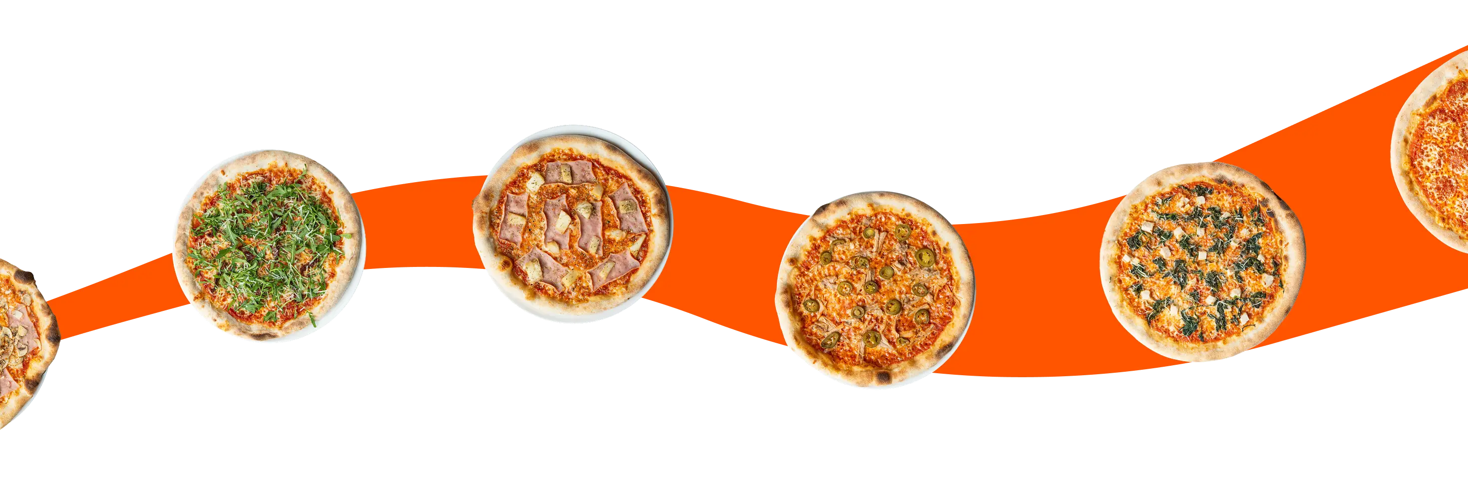 Druhý dekorativní prvek s 6 pizzami